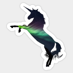 Aurora Borealis unicorn Silhouette Sticker